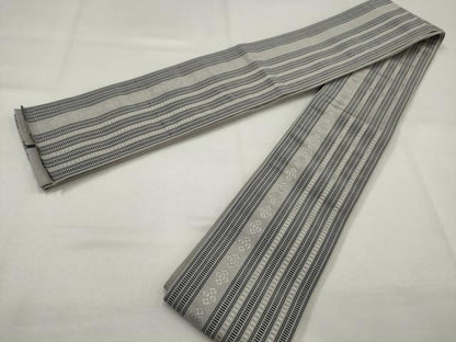 平和屋着物●男性　本場筑前博多織　角帯　間道　正絹　逸品　AABJ7566sx