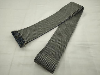 平和屋着物●男性　本場筑前博多織　両面　角帯　市松文様　正絹　逸品　AABJ7568sx