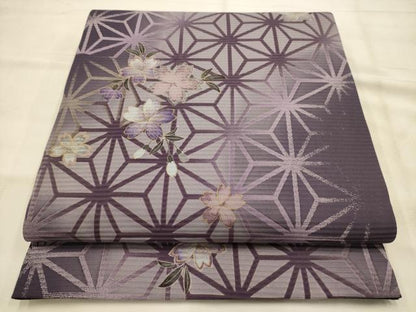 平和屋着物●両面六通柄袋帯　作家物　舞桜文　金彩　正絹　逸品　AABJ7581sx