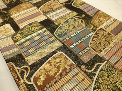 平和屋着物●六通柄袋帯　逸品の綾　金糸　引箔　正絹　逸品　AABJ7582sx