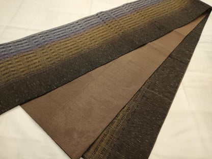 平和屋着物●全通柄袋帯　間道　正絹　逸品　AABJ7588sx