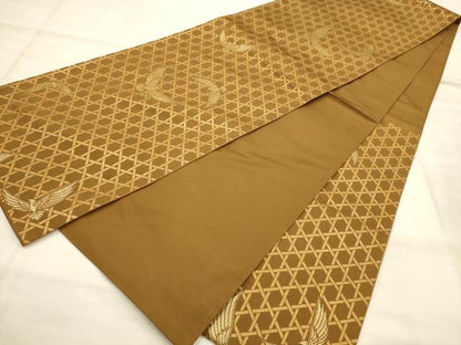 平和屋着物●染色作家　斉藤三才　六通柄袋帯　三才鳥　金糸　正絹　逸品　AABJ7589sx