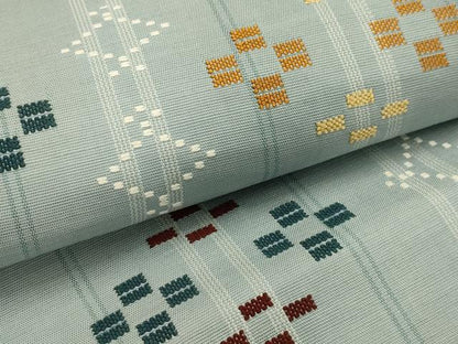 平和屋着物●六通柄袋帯　幾何学文様　花織　正絹　逸品　AABJ7590sx