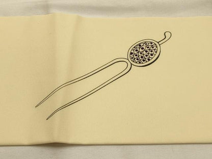 平和屋着物●塩瀬 九寸名古屋帯 作家物 かつら 正絹 逸品 AABJ7606sx