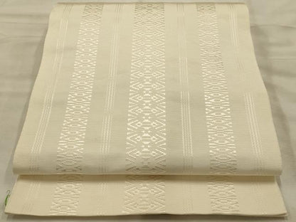 平和屋着物●博多織　八寸名古屋帯　献上　鳥の子色　AABJ7608sx