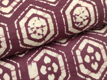平和屋着物●半幅帯　亀甲花文　綿　逸品　AABJ7614sx