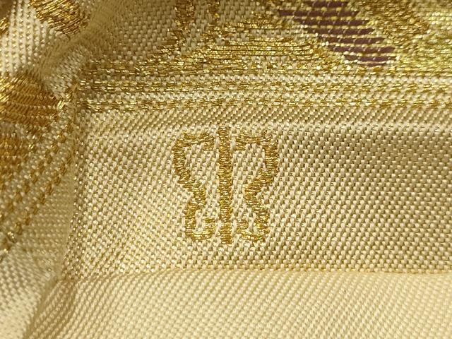 平和屋着物●西陣　川島織物　六通柄　本袋帯　裂取花文　金銀糸　正絹　逸品　AABJ7621sx