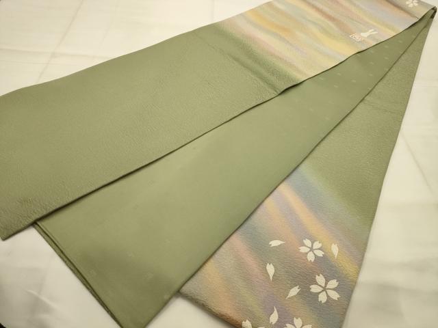 平和屋着物●西洞院辻が花　大脇一心　太鼓柄袋帯　舞桜文　反端付き　正絹　逸品　AABJ7627sx
