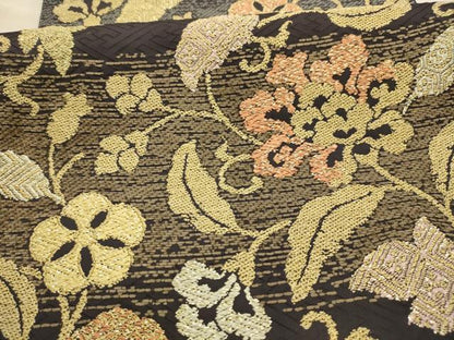 平和屋着物●六通柄袋帯　唐織　更紗花文　金糸　正絹　逸品　AABJ7628sx