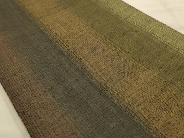 平和屋着物●両面　全通柄袋帯　紬地　絞り　菱文　正絹　逸品　AABJ7637sx