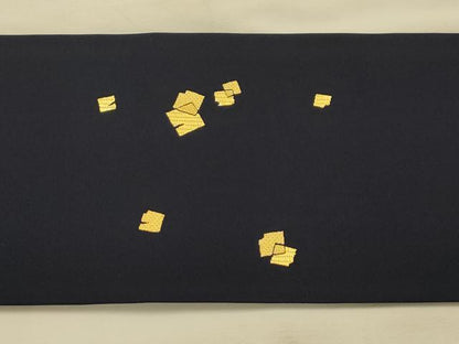 平和屋着物●塩瀬　つけ帯　駒刺繍　鈴　金糸　正絹　逸品　AABJ7647sx