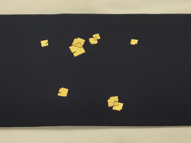 平和屋着物●塩瀬　つけ帯　駒刺繍　鈴　金糸　正絹　逸品　AABJ7647sx
