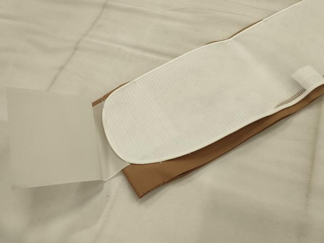 平和屋着物●塩瀬　ワンタッチつけ帯　手描き　花短冊文　金銀彩　引箔　正絹　逸品　AABJ7648sx