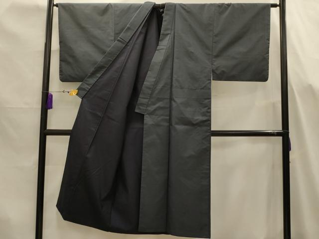 平和屋着物■男性　紬　間道　正絹　逸品　AABJ7655sx
