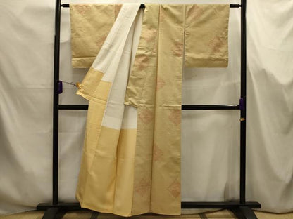 平和屋着物■上質な紬　双鶴文　正絹　逸品　AABJ7656sx