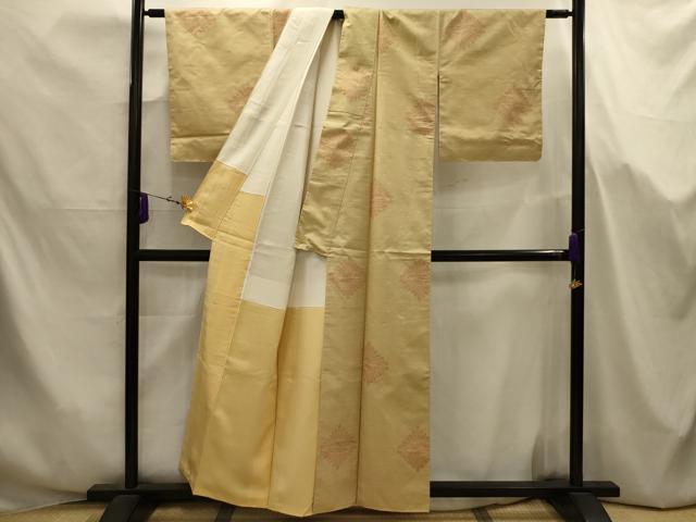 平和屋着物■上質な紬　双鶴文　正絹　逸品　AABJ7656sx