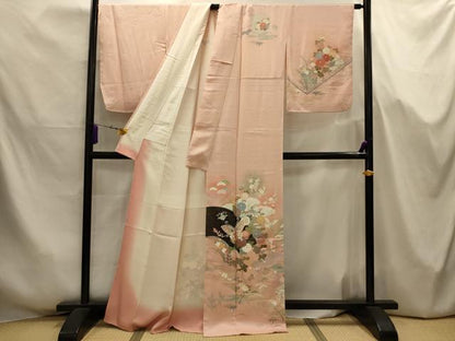 平和屋着物■訪問着　松竹梅飛鶴花蝶文　暈し染め　金銀彩　正絹　逸品　AABJ7657sx