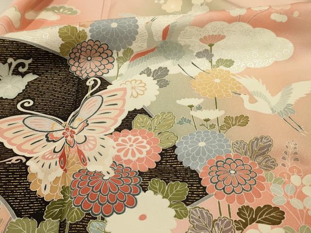 平和屋着物■訪問着　松竹梅飛鶴花蝶文　暈し染め　金銀彩　正絹　逸品　AABJ7657sx