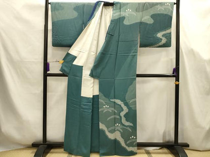 平和屋着物■訪問着　作家物　絞り　道長露芝文　正絹　逸品　AABJ7659sx