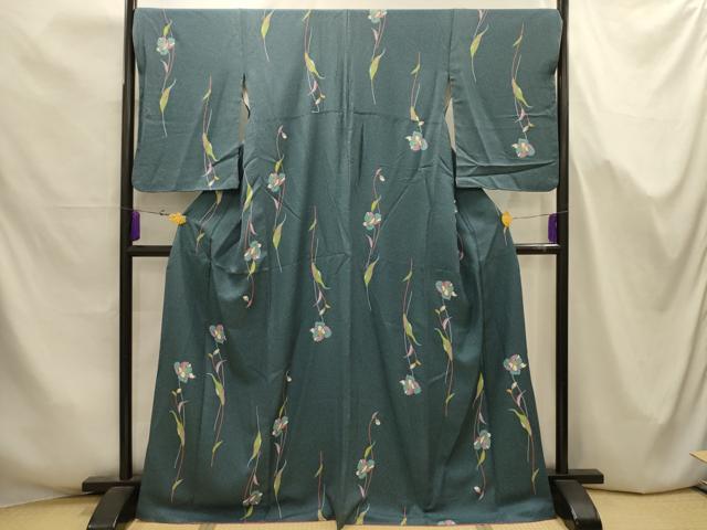 平和屋着物■上質な小紋　草花文　金彩　正絹　逸品　AABJ7665sx