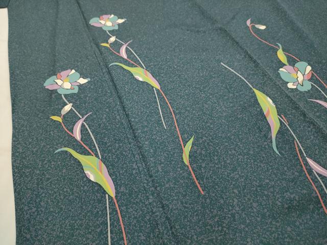 平和屋着物■上質な小紋　草花文　金彩　正絹　逸品　AABJ7665sx