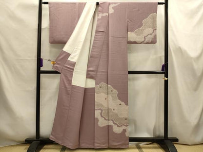 平和屋着物■訪問着　絞り　刺繍　道長吉祥花文　正絹　逸品　AABJ7666sx