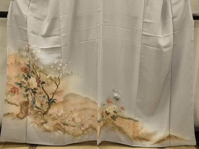 平和屋着物■豪華色留袖　花鳥文　暈し染め　金銀彩　正絹　逸品　AABJ7670sx