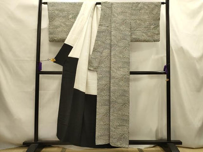 平和屋着物■上質な小紋　草花文　正絹　逸品　AABJ7671sx