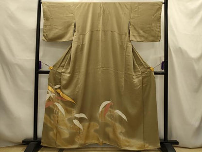 平和屋着物■豪華色留袖　作家物　駒刺繍　流水枝葉文　暈し染め　金彩　正絹　逸品　AABJ7677sx