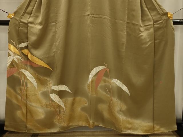 平和屋着物■豪華色留袖　作家物　駒刺繍　流水枝葉文　暈し染め　金彩　正絹　逸品　AABJ7677sx