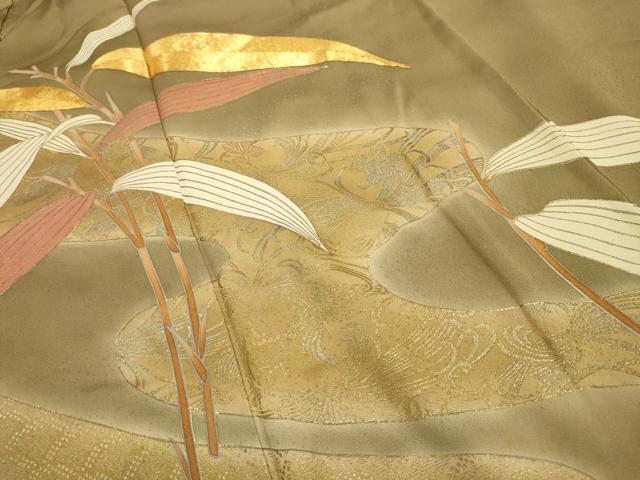 平和屋着物■豪華色留袖　作家物　駒刺繍　流水枝葉文　暈し染め　金彩　正絹　逸品　AABJ7677sx
