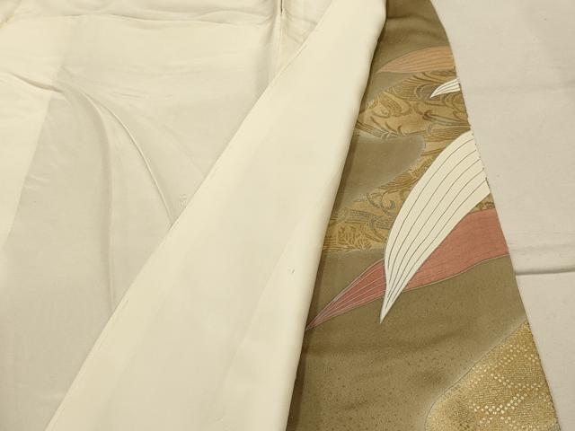 平和屋着物■豪華色留袖　作家物　駒刺繍　流水枝葉文　暈し染め　金彩　正絹　逸品　AABJ7677sx