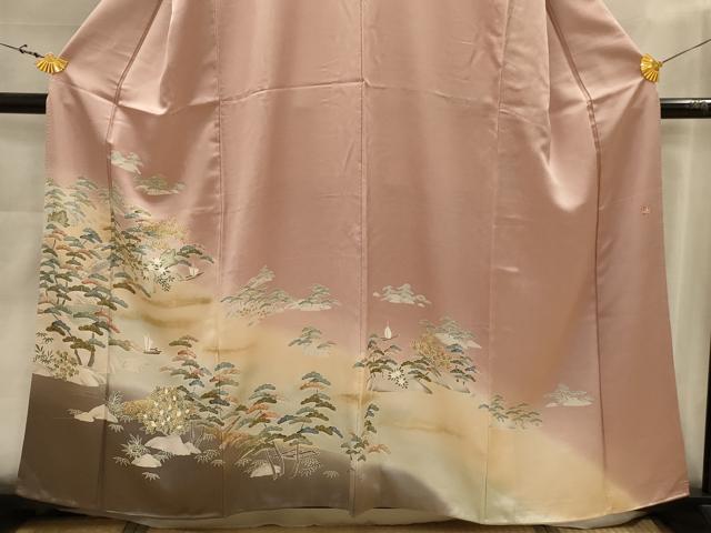 平和屋着物■十日町友禅作家　龍谷　色留袖　浜松文　暈し染め　金彩　正絹　逸品　AABJ7678sx