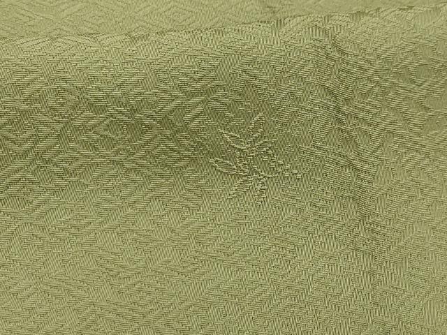 平和屋着物■上質な色無地　舞葉地紋　柳茶色　正絹　逸品　AABJ7681sx