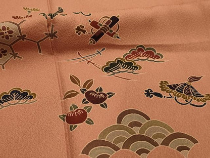 平和屋着物■豪華色留袖　吉祥花宝づくし文　正絹　逸品　AABJ7683sx