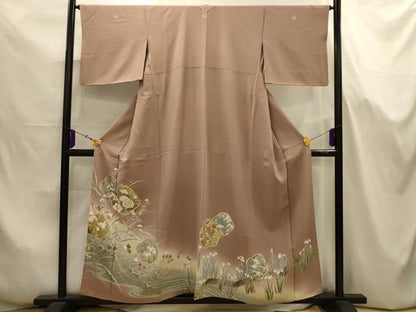 平和屋着物■豪華色留袖　駒刺繍　流水花籬文　暈し染め　金彩　正絹　逸品　AABJ7684sx