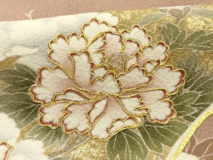 平和屋着物■豪華色留袖　駒刺繍　流水花籬文　暈し染め　金彩　正絹　逸品　AABJ7684sx