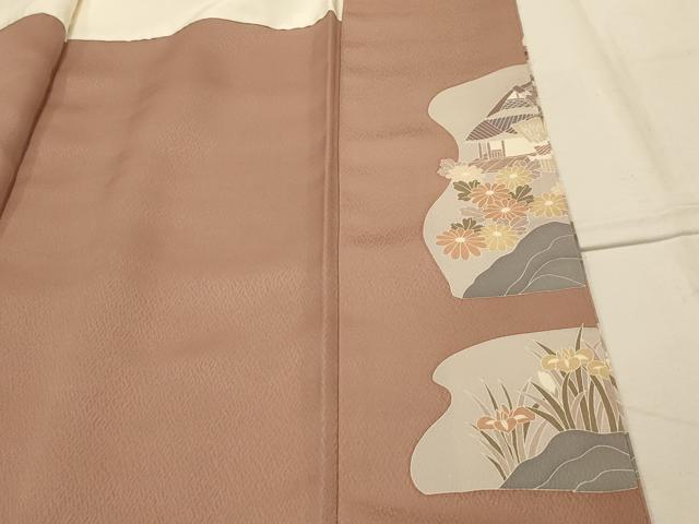 平和屋着物■豪華色留袖　松竹梅風景文　金銀彩　正絹　逸品　AABJ7685sx