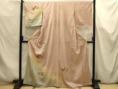 平和屋着物■訪問着　地紙花文　暈し染め　金銀彩　正絹　逸品　AABJ7690sx