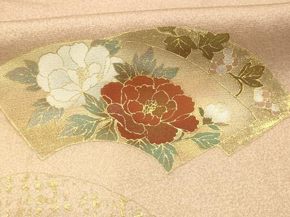 平和屋着物■訪問着　地紙花文　暈し染め　金銀彩　正絹　逸品　AABJ7690sx
