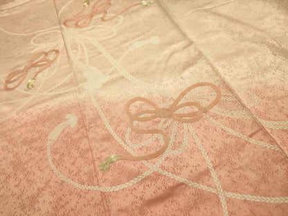 平和屋着物■訪問着　駒刺繍　結び紐文　暈し染め　正絹　逸品　AABJ7692sx