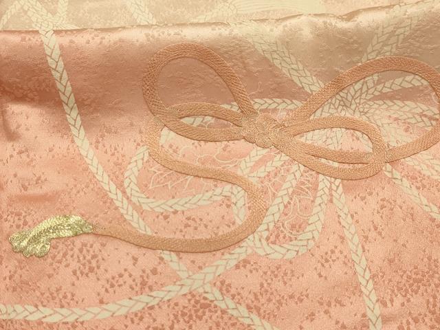 平和屋着物■訪問着　駒刺繍　結び紐文　暈し染め　正絹　逸品　AABJ7692sx