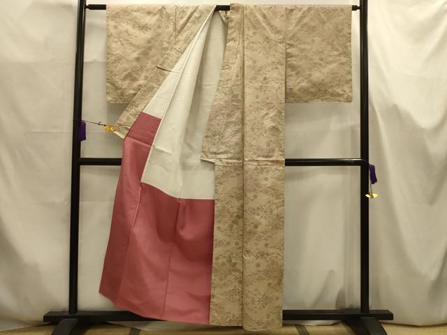 平和屋着物■上質な紬　舞花文　正絹　逸品　AABJ7693sx