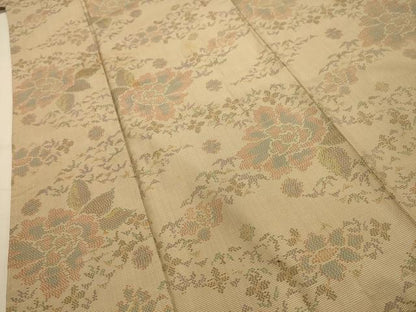 平和屋着物■上質な紬　舞花文　正絹　逸品　AABJ7693sx