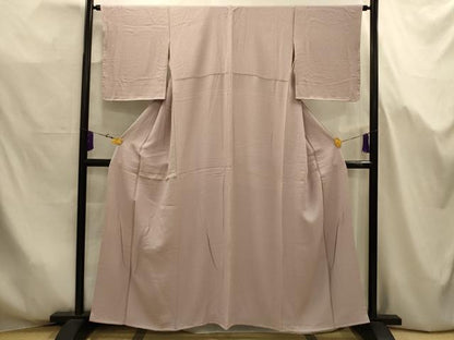 平和屋着物■上質な色無地　紋意匠　枯野色　反端付き　正絹　逸品　AABJ7695sx