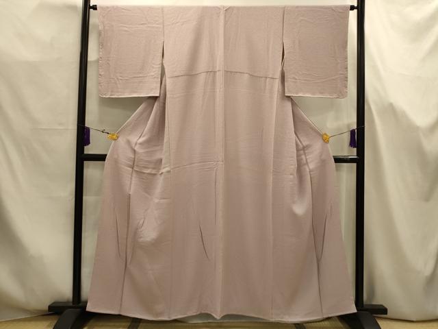 平和屋着物■上質な色無地　紋意匠　枯野色　反端付き　正絹　逸品　AABJ7695sx