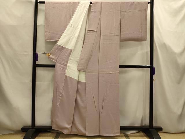 平和屋着物■上質な色無地　紋意匠　枯野色　反端付き　正絹　逸品　AABJ7695sx
