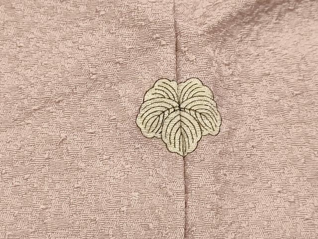 平和屋着物■上質な色無地　紋意匠　枯野色　反端付き　正絹　逸品　AABJ7695sx