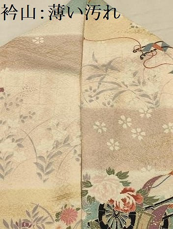 平和屋着物■上質な小紋　御所車花文　金彩　正絹　逸品　AABJ7697sx