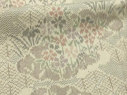 平和屋着物■上質な紬　草花文　正絹　逸品　AABJ7699sx